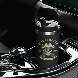 Gulf of Mexico Pirate Sugar Skull Flip Straw Tumbler Est 1550 Stay Salty And Resist TS02 Print Your Wear