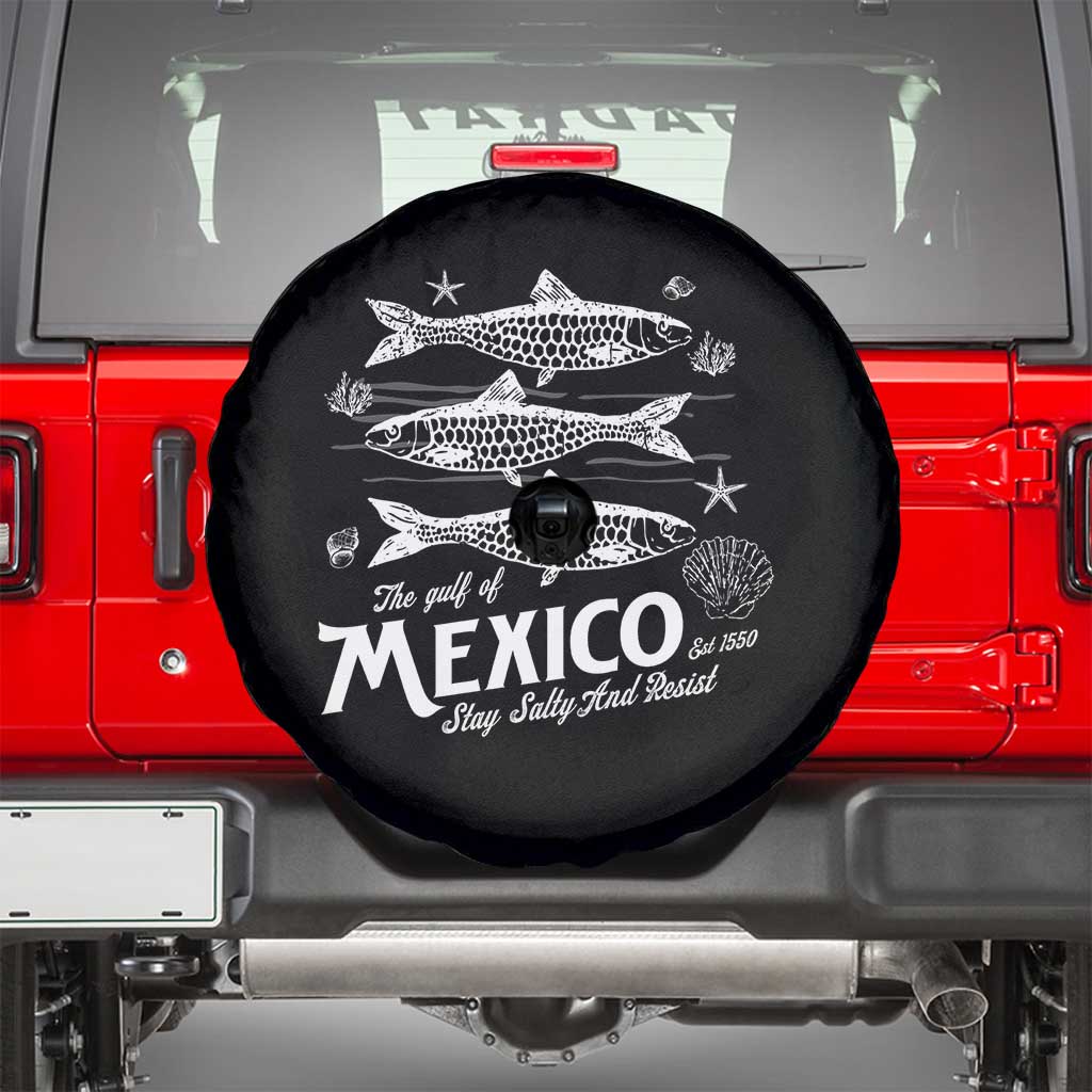 Gulf of Mexico Spare Tire Cover Golfo de México 1550 Texas Alabama Florida Beach TS10 Black Print Your Wear