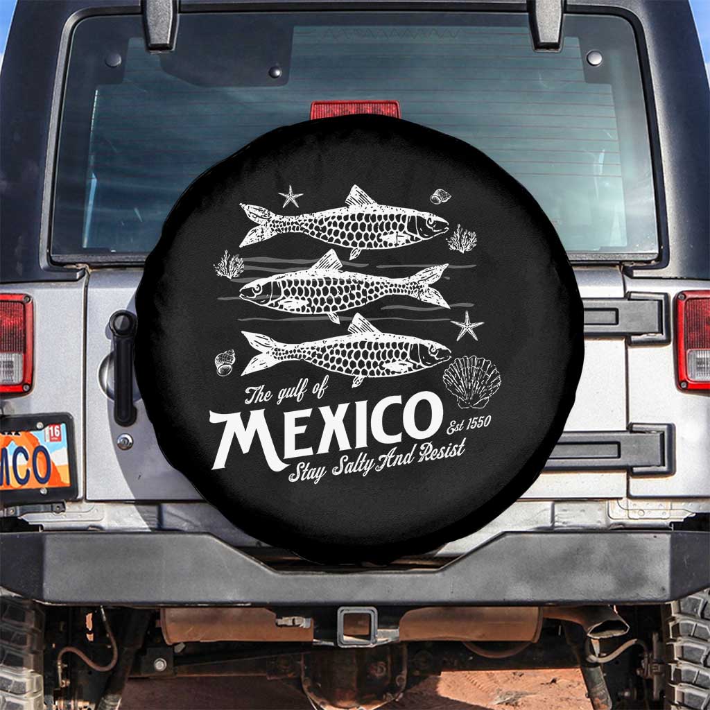 Gulf of Mexico Spare Tire Cover Golfo de México 1550 Texas Alabama Florida Beach TS10 No hole Black Print Your Wear
