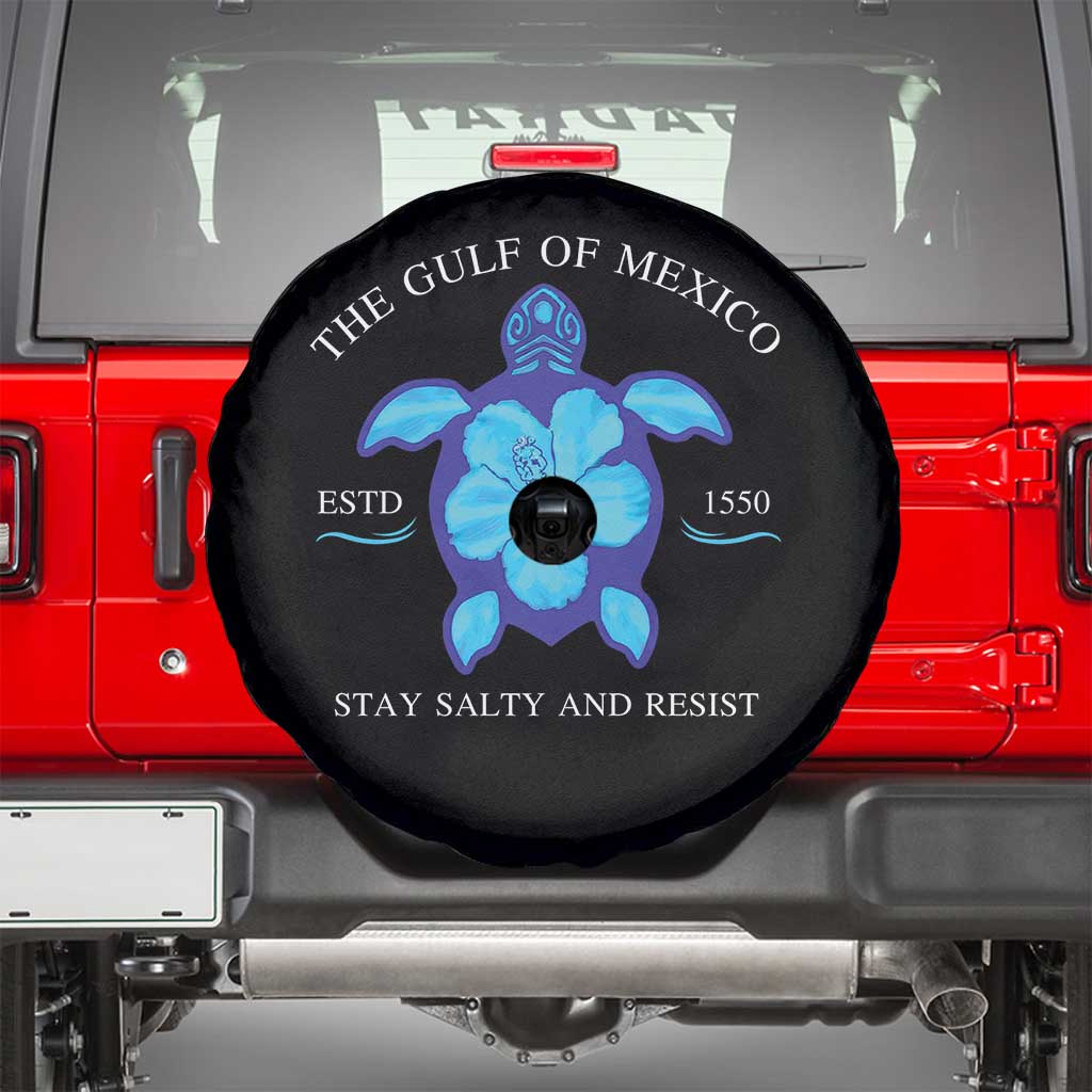Gulf of Mexico Spare Tire Cover Texas Alabama Florida Beach Turtle Hibiscus TS10 Black Print Your Wear