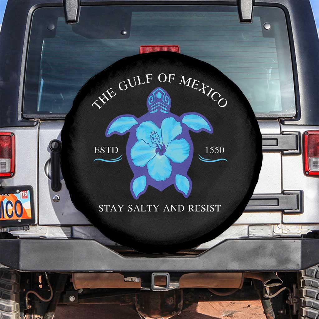 Gulf of Mexico Spare Tire Cover Texas Alabama Florida Beach Turtle Hibiscus TS10 No hole Black Print Your Wear