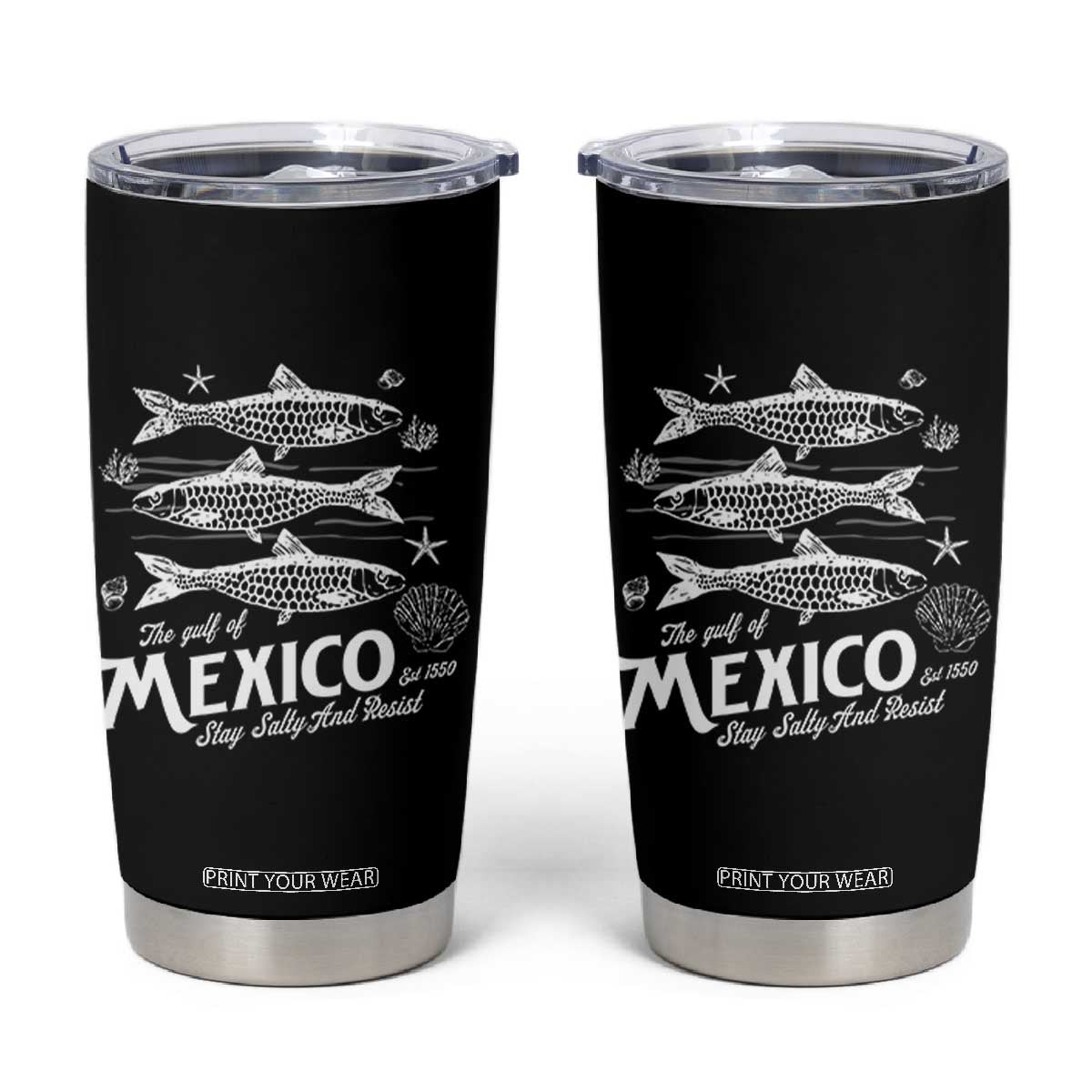 Gulf of Mexico Tumbler Cup Golfo de México 1550 Texas Alabama Florida Beach TS10 Black Print Your Wear