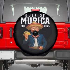 Gulf of Murica Est. 2025 Spare Tire Cover Funny Trump Sombrero Taco Parody TS02 Black Print Your Wear