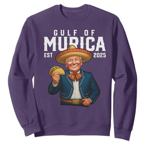 Gulf of Murica Est. 2025 Sweatshirt Funny Trump Sombrero Taco Parody TS02 Purple Print Your Wear