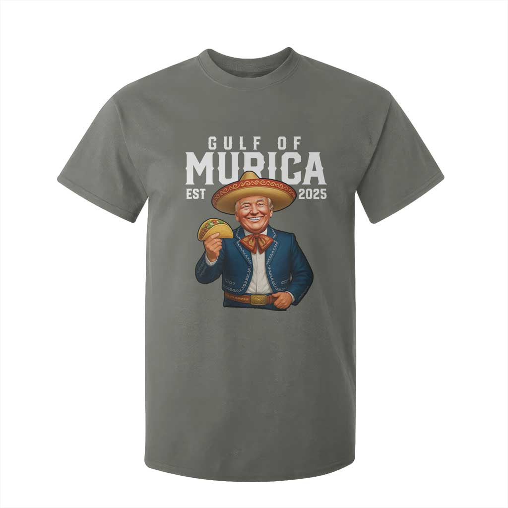 Gulf of Murica Est. 2025 T Shirt For Kid Funny Trump Sombrero Taco Parody TS02 Military Green Print Your Wear