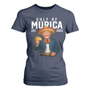 Gulf of Murica Est. 2025 T Shirt For Women Funny Trump Sombrero Taco Parody TS02 Navy Print Your Wear