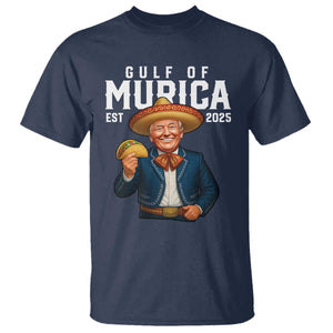 Gulf of Murica Est. 2025 T Shirt Funny Trump Sombrero Taco Parody TS02 Navy Print Your Wear