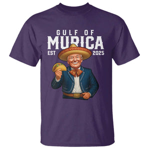 Gulf of Murica Est. 2025 T Shirt Funny Trump Sombrero Taco Parody TS02 Purple Print Your Wear