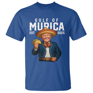 Gulf of Murica Est. 2025 T Shirt Funny Trump Sombrero Taco Parody TS02 Royal Blue Print Your Wear