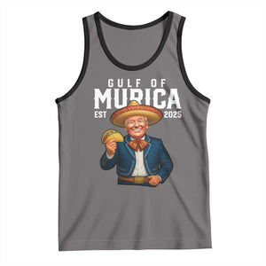 Gulf of Murica Est. 2025 Tank Top Funny Trump Sombrero Taco Parody TS02 Deep Heather Black Print Your Wear