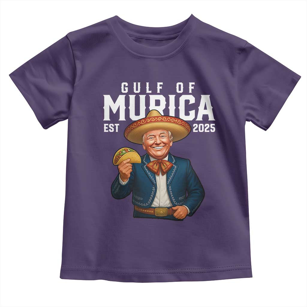 Gulf of Murica Est. 2025 Toddler T Shirt Funny Trump Sombrero Taco Parody TS02 Purple Print Your Wear