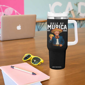 Gulf of Murica Est. 2025 Tumbler With Handle Funny Trump Sombrero Taco Parody TS02 Print Your Wear