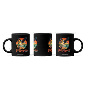 Gulf of USA 2025 Bald Eagle Coffee Mug Vintage Patriotic Beach Sunset 4th Of July TS02 Print Your Wear
