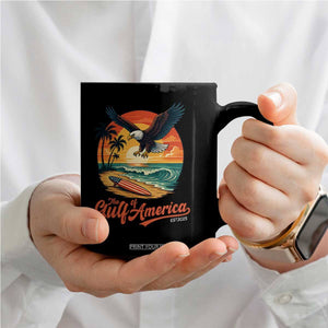 Gulf of USA 2025 Bald Eagle Coffee Mug Vintage Patriotic Beach Sunset 4th Of July TS02 Print Your Wear