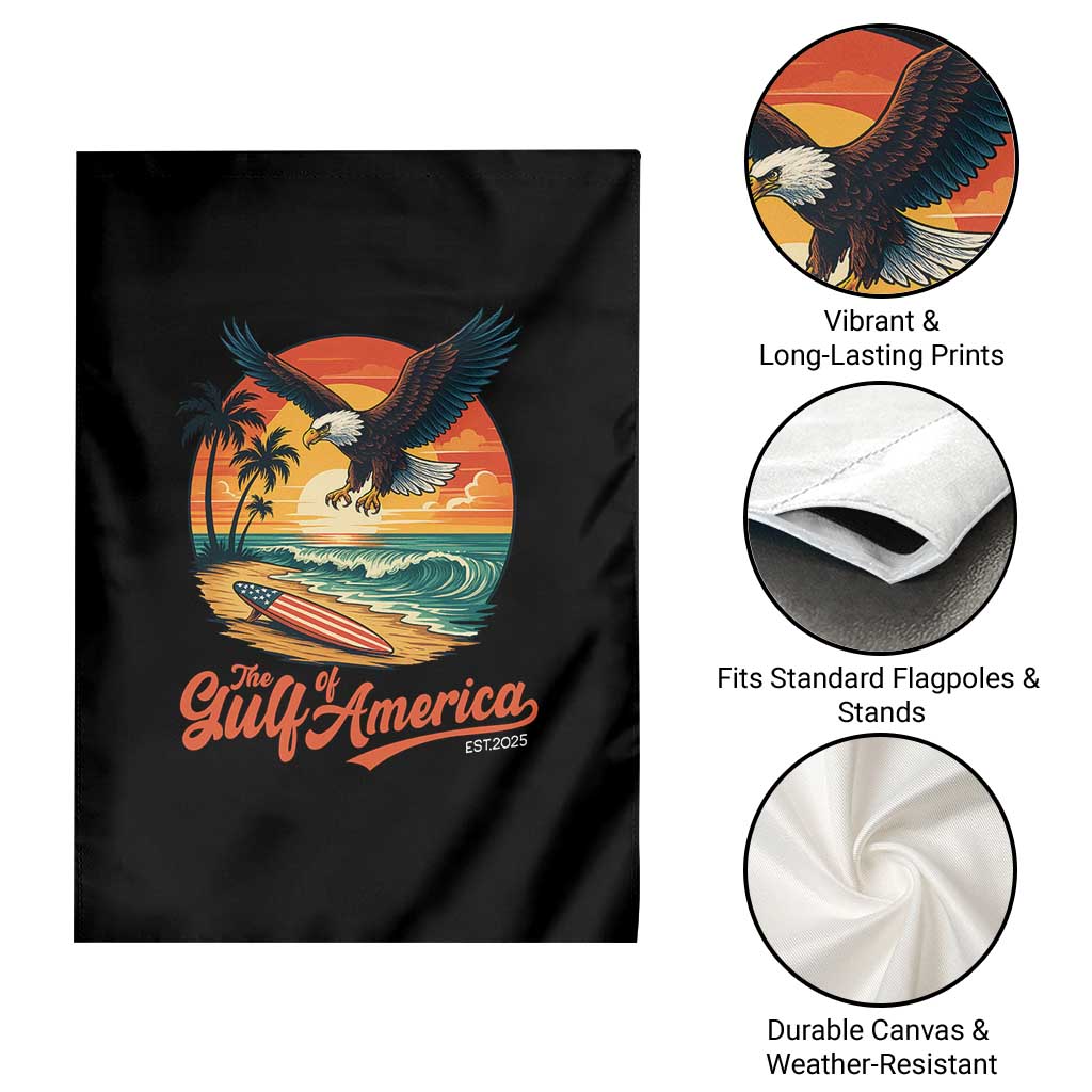 Gulf of USA 2025 Bald Eagle Garden Flag Vintage Patriotic Beach Sunset 4th Of July TS02 Print Your Wear