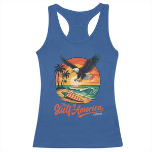 Gulf of USA 2025 Bald Eagle Racerback Tank Top Vintage Patriotic Beach Sunset 4th Of July TS02 Royal Blue Print Your Wear