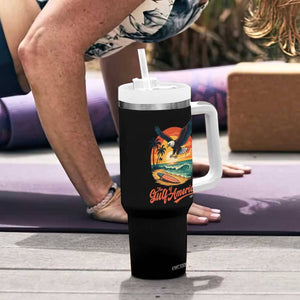 Gulf of USA 2025 Bald Eagle Tumbler With Handle Vintage Patriotic Beach Sunset 4th Of July TS02 Print Your Wear