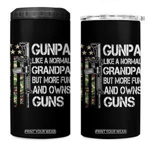 Gunpa 4 in 1 Can Cooler Tumbler Guns Grandpa More Fun Camo American Flag USA Camouflage TS10 One Size: 16 oz Black Print Your Wear