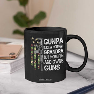 Gunpa Coffee Mug Guns Grandpa More Fun Camo American Flag USA Camouflage TS10 Print Your Wear