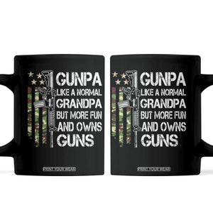Gunpa Coffee Mug Guns Grandpa More Fun Camo American Flag USA Camouflage TS10 Black Print Your Wear