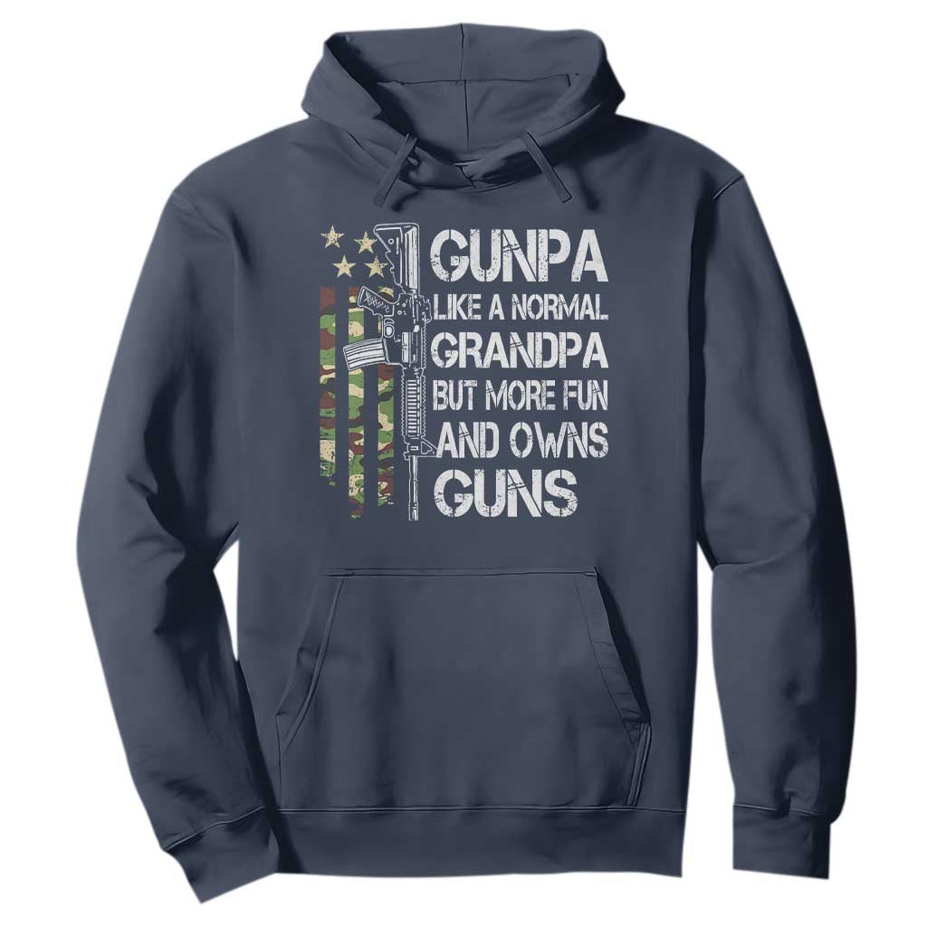 Gunpa Hoodie Guns Grandpa More Fun Camo American Flag USA Camouflage TS10 Navy Print Your Wear