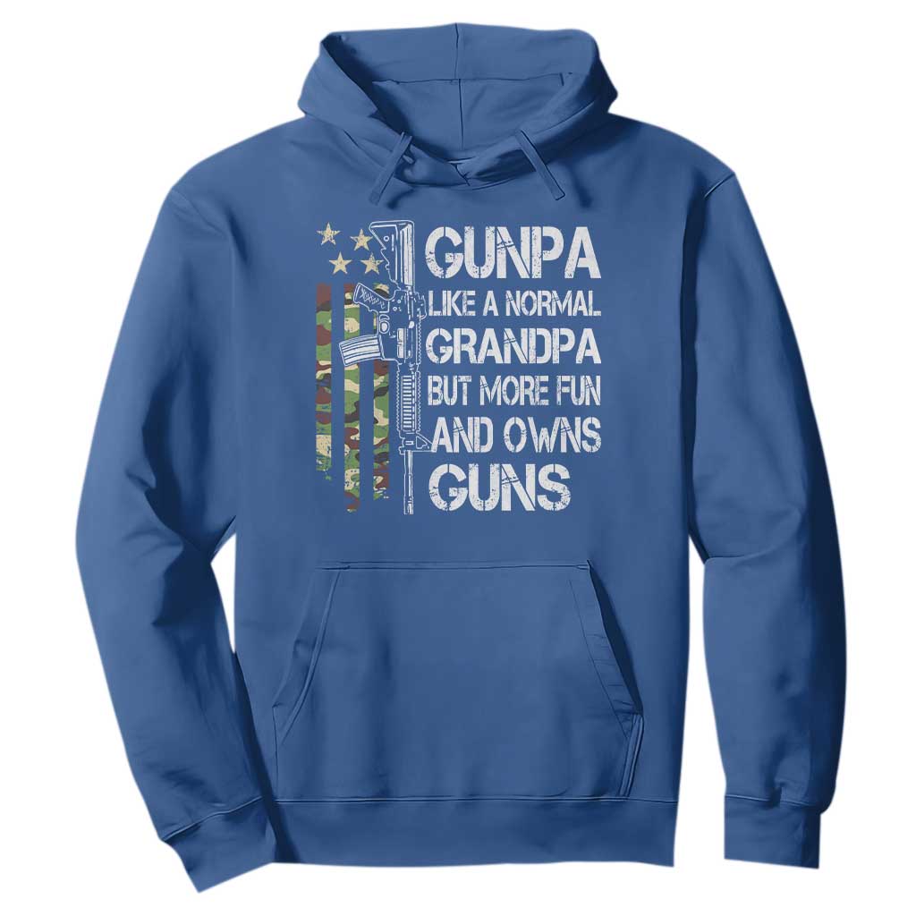 Gunpa Hoodie Guns Grandpa More Fun Camo American Flag USA Camouflage TS10 Royal Blue Print Your Wear