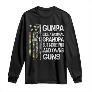 Gunpa Long Sleeve Shirt Guns Grandpa More Fun Camo American Flag USA Camouflage TS10 Black Print Your Wear