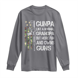 Gunpa Long Sleeve Shirt Guns Grandpa More Fun Camo American Flag USA Camouflage TS10 Charcoal Print Your Wear