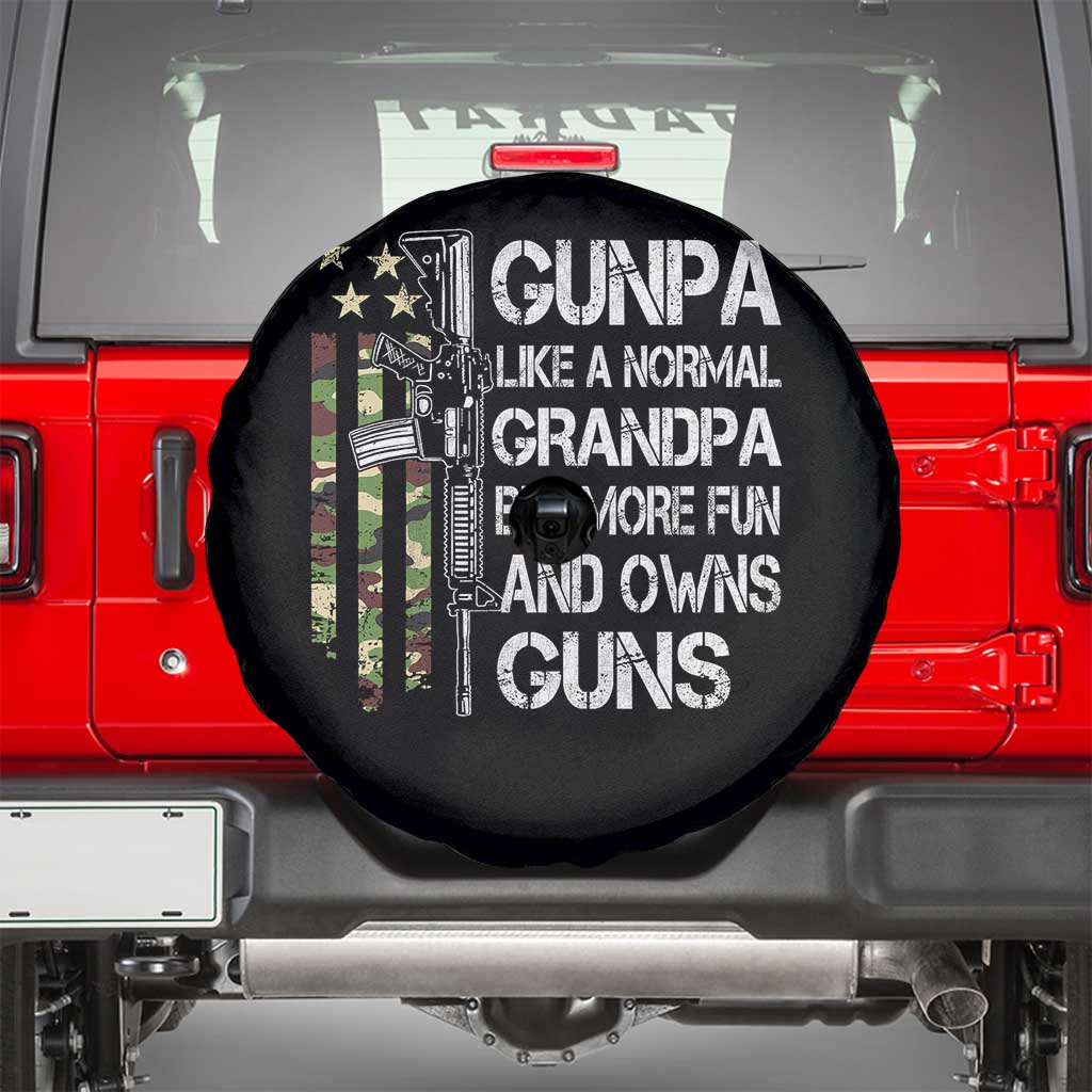 Gunpa Spare Tire Cover Guns Grandpa More Fun Camo American Flag USA Camouflage TS10 Black Print Your Wear