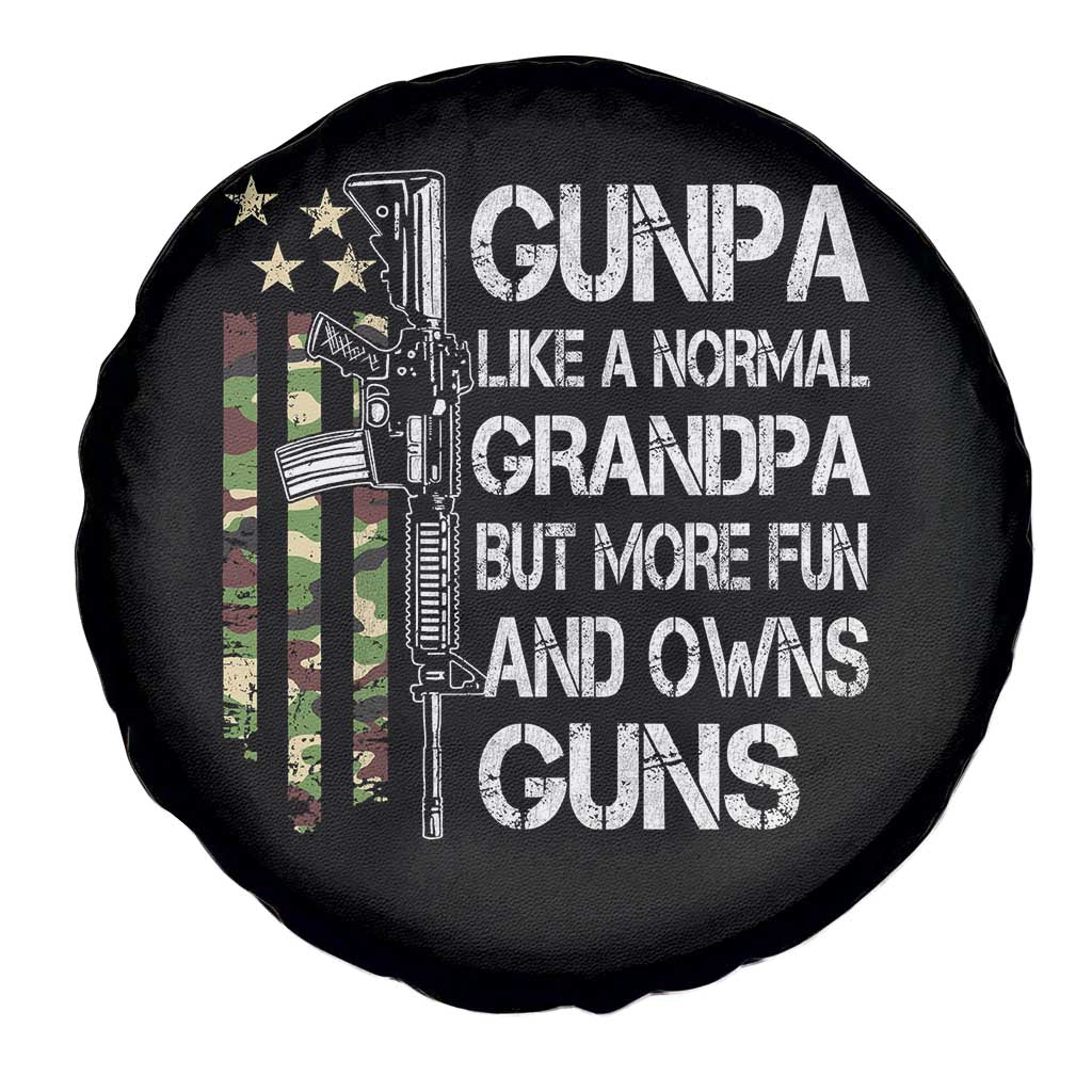Gunpa Spare Tire Cover Guns Grandpa More Fun Camo American Flag USA Camouflage TS10 Print Your Wear