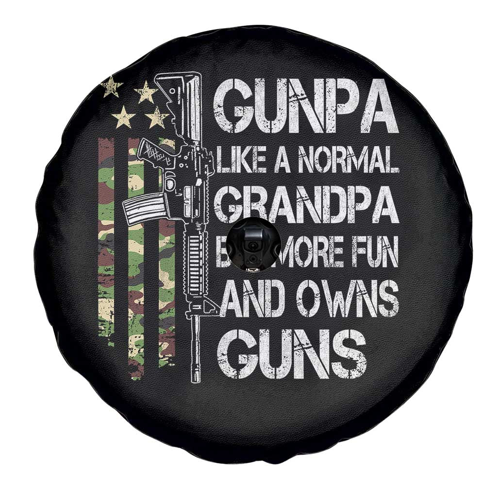 Gunpa Spare Tire Cover Guns Grandpa More Fun Camo American Flag USA Camouflage TS10 Print Your Wear