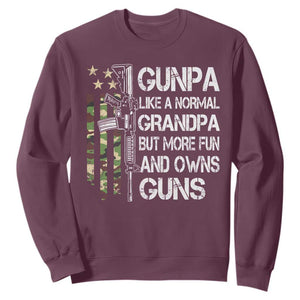 Gunpa Sweatshirt Guns Grandpa More Fun Camo American Flag USA Camouflage TS10 Maroon Print Your Wear