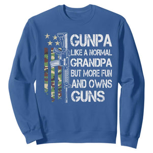 Gunpa Sweatshirt Guns Grandpa More Fun Camo American Flag USA Camouflage TS10 Royal Blue Print Your Wear