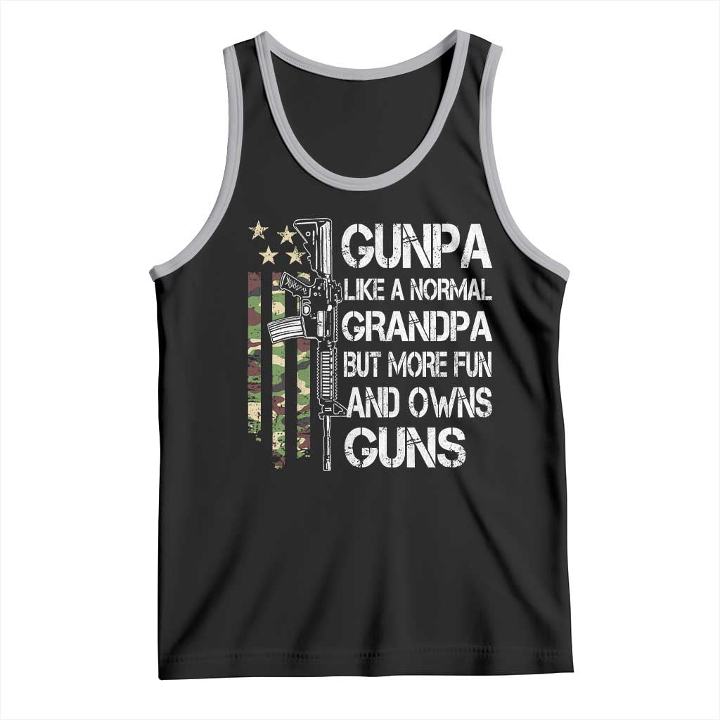 Gunpa Tank Top Guns Grandpa More Fun Camo American Flag USA Camouflage TS10 Black Athletic Heather Print Your Wear