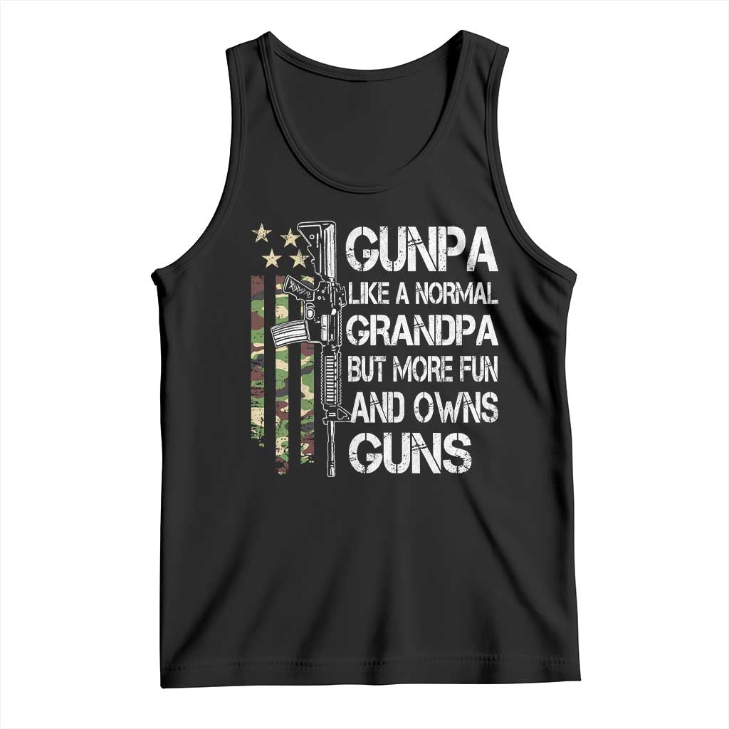 Gunpa Tank Top Guns Grandpa More Fun Camo American Flag USA Camouflage TS10 Black Print Your Wear