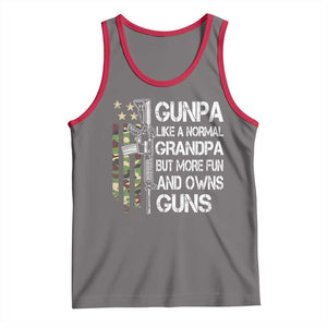 Gunpa Tank Top Guns Grandpa More Fun Camo American Flag USA Camouflage TS10 Deep Heather Red Print Your Wear