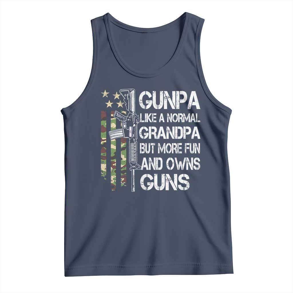 Gunpa Tank Top Guns Grandpa More Fun Camo American Flag USA Camouflage TS10 Navy Print Your Wear