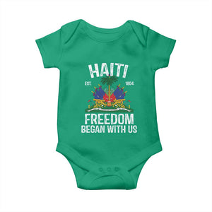 Haiti Freedom Began With Us Baby Onesie Haitian Flag Day TS11 Irish Green Print Your Wear