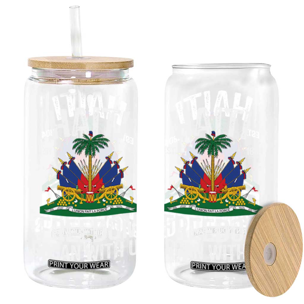 Haiti Freedom Began With Us Glass Can Haitian Flag Day TS11 Black Print Your Wear
