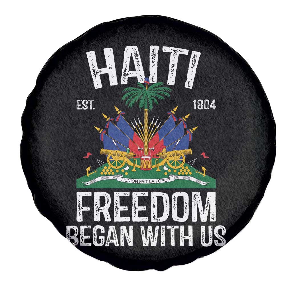 Haiti Freedom Began With Us Spare Tire Cover Haitian Flag Day TS11 Print Your Wear