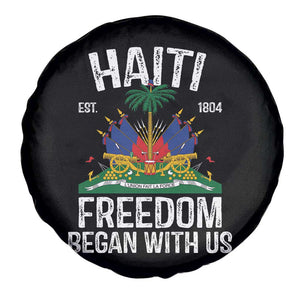 Haiti Freedom Began With Us Spare Tire Cover Haitian Flag Day TS11 Print Your Wear