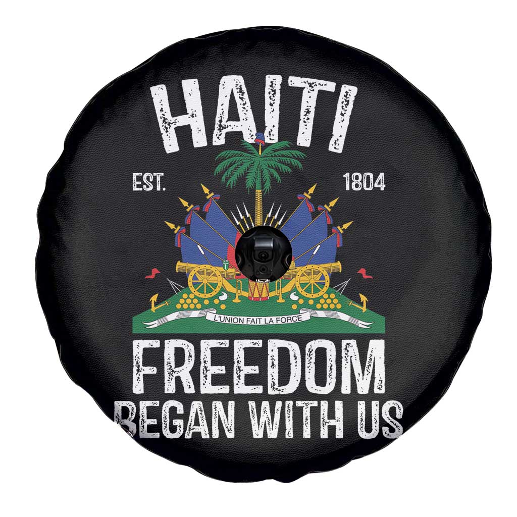 Haiti Freedom Began With Us Spare Tire Cover Haitian Flag Day TS11 Print Your Wear