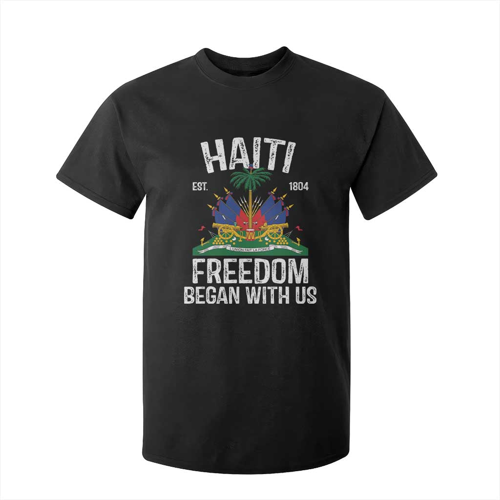 Haiti Freedom Began With Us T Shirt For Kid Haitian Flag Day TS11 Black Print Your Wear