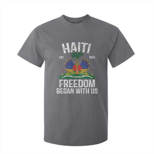 Haiti Freedom Began With Us T Shirt For Kid Haitian Flag Day TS11 Charcoal Print Your Wear