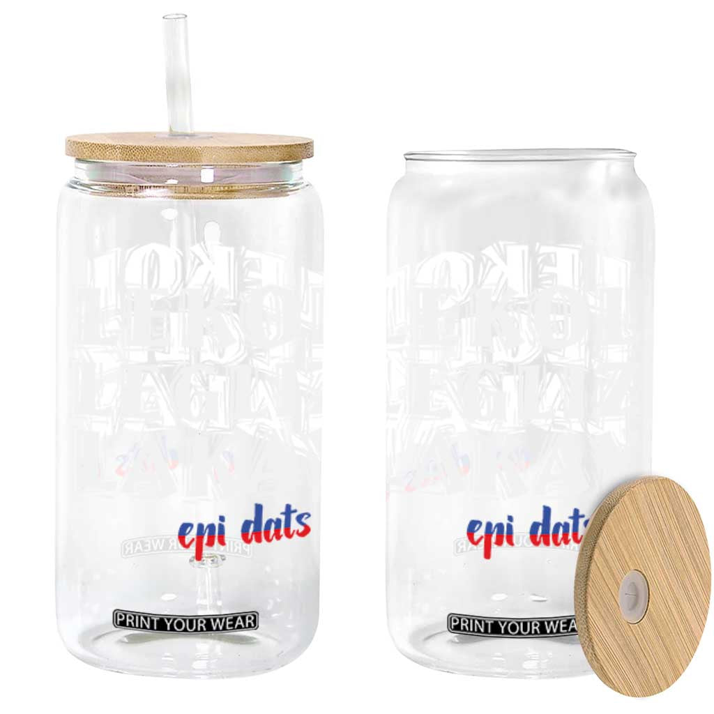 Haitian Pride Glass Can Haitian Lekol Legliz Lakay Haiti Flag Creole Saying TS11 Black Print Your Wear