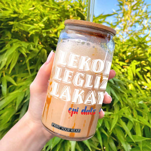 Haitian Pride Glass Can Haitian Lekol Legliz Lakay Haiti Flag Creole Saying TS11 Print Your Wear