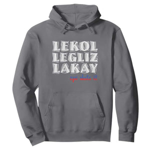 Haitian Pride Hoodie Haitian Lekol Legliz Lakay Haiti Flag Creole Saying TS11 Charcoal Print Your Wear