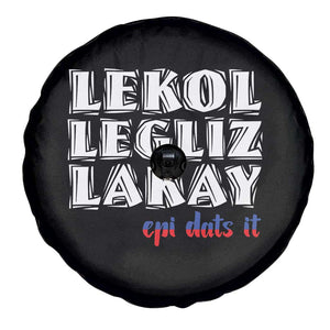 Haitian Pride Spare Tire Cover Haitian Lekol Legliz Lakay Haiti Flag Creole Saying TS11 Print Your Wear