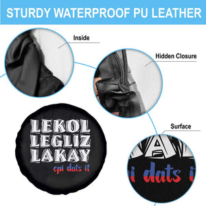 Haitian Pride Spare Tire Cover Haitian Lekol Legliz Lakay Haiti Flag Creole Saying TS11 Print Your Wear