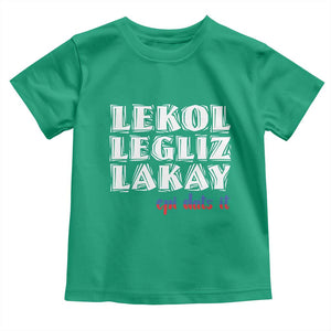 Haitian Pride Toddler T Shirt Haitian Lekol Legliz Lakay Haiti Flag Creole Saying TS11 Irish Green Print Your Wear